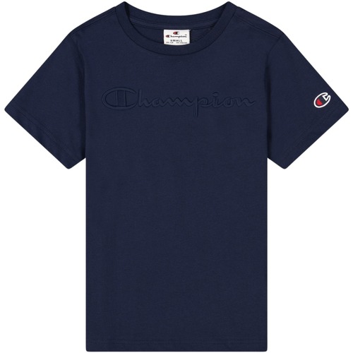 textil Niño Camisetas manga corta Champion T-shirt enfant  Cml Logo Azul