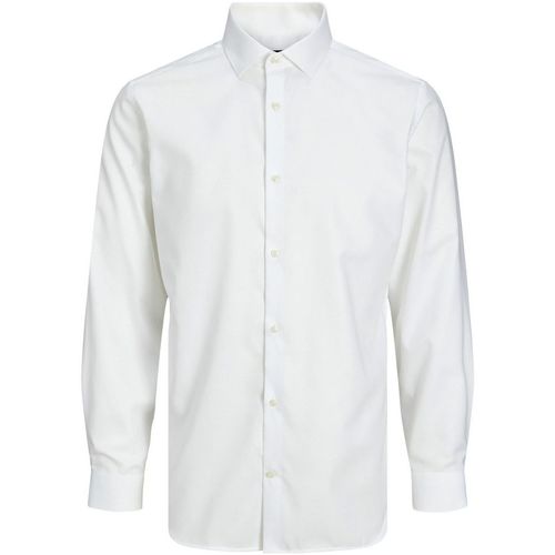textil Hombre Camisas manga larga Jack & Jones 12227385 BLAPARKER-WHITE Blanco