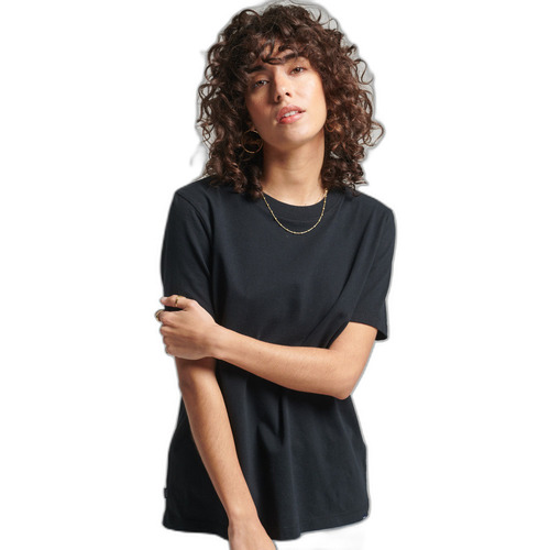 textil Mujer Camisetas manga corta Superdry T-shirt en coton biologique femme Negro