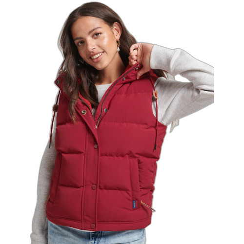 textil Mujer Plumas Superdry Doudoune sans manches à capuche femme  Everest Rojo