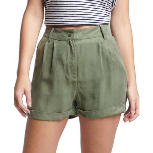 textil Mujer Shorts / Bermudas Superdry Short en cupro femme Verde