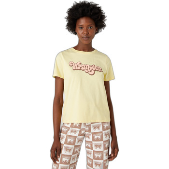 textil Mujer Camisetas manga corta Wrangler T-shirt femme  Regular Amarillo