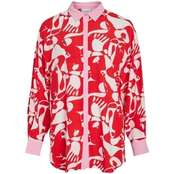 textil Mujer Tops / Blusas Vila Shirt Kikki Mat L/S - Flame Scarlet Rojo