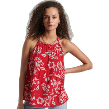 textil Mujer Camisetas sin mangas Superdry Débardeur caraco femme  Vintage Breach Rojo