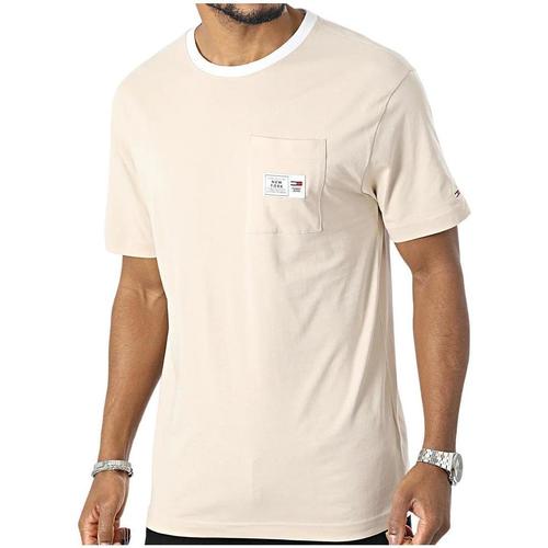 textil Hombre Camisetas manga corta Tommy Hilfiger DM0DM16317-ACI Beige