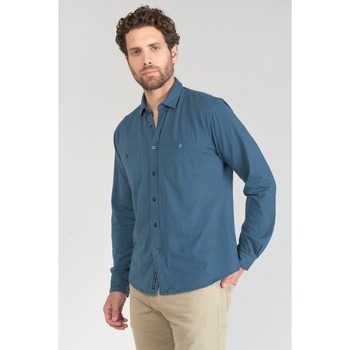 textil Hombre Camisas manga larga Le Temps des Cerises Camisa ADOL Azul