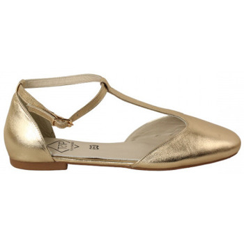 Zapatos Mujer Botas Top3 bailarina abierta lateral y pulsera con piso flex en napa Oro