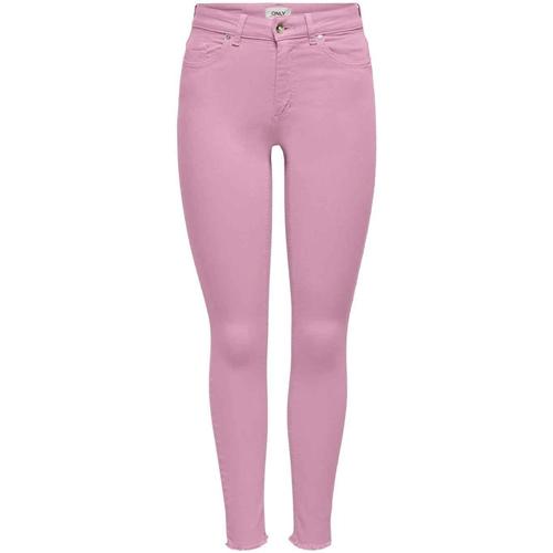 textil Mujer Pantalones Only ONLBLUSH MID SK ANK RAW COL PNT Rosa