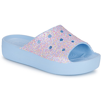 Zapatos Mujer Chanclas Crocs ClassicPlatformGlitterSlideW Azul / Glitter