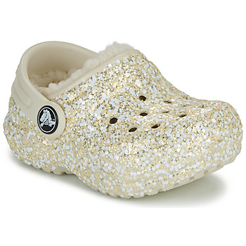 Zapatos Niños Zuecos (Clogs) Crocs Classic Lined Glitter Clog T Beige / Oro