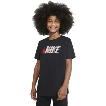 textil Niño Camisetas manga corta Nike CAMISETA NEGRA NIO  SPORTSWEAR DC7796 Negro