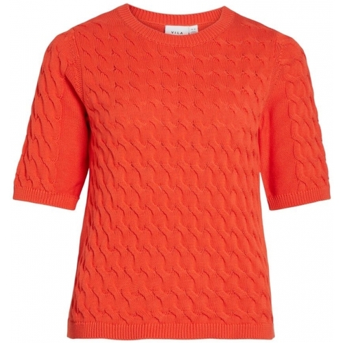 textil Mujer Jerséis Vila Noos Knit Chao 2/4 - Tigerlilly Naranja