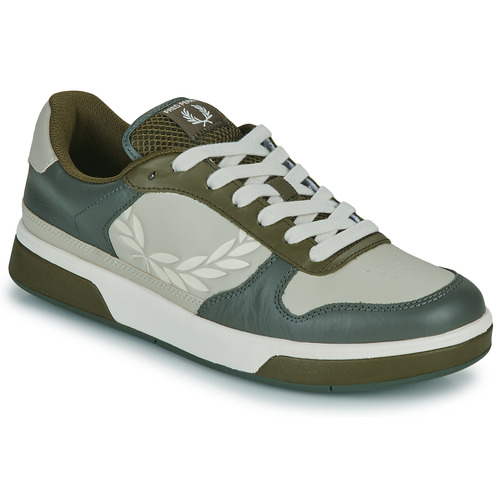 Zapatos Hombre Zapatillas bajas Fred Perry B300 TEXTURED LEATHER / BRANDED Beige / Negro