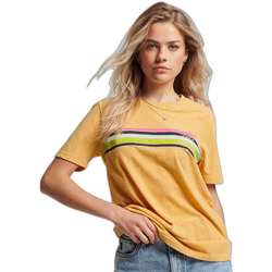 textil Mujer Camisetas manga corta Superdry T-shirt femme  Vintage Great Outdoors Amarillo