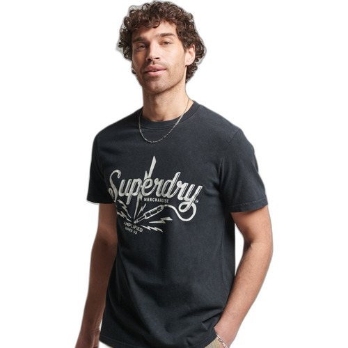 textil Hombre Camisetas manga corta Superdry T-shirt  Vintage Merch Store Negro
