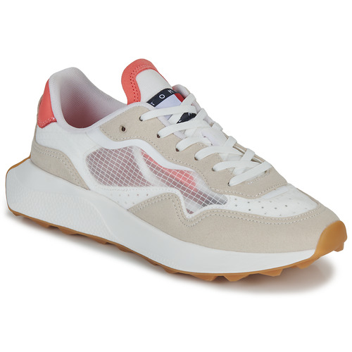 Zapatos Mujer Zapatillas bajas Tommy Jeans TJW TRANSLUCENT RUNNER Blanco / Beige / Rosa