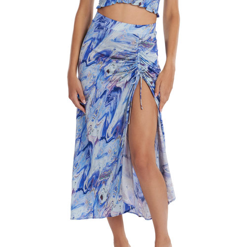 textil Mujer Faldas Lisca Indonesia falda larga de verano Azul