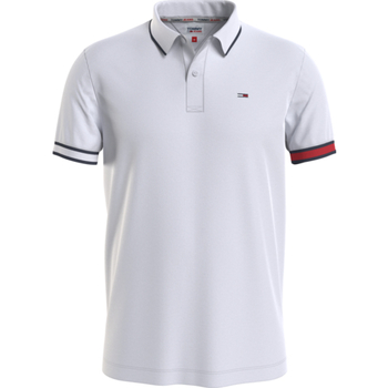 Tommy Jeans POLO REG FLAG CUFFS TOMMY HILFIGER HOMBRE Blanco