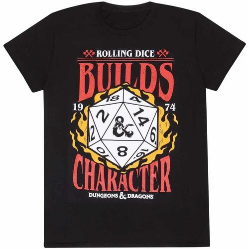 textil Camisetas manga larga Dungeons & Dragons Builds Character Negro