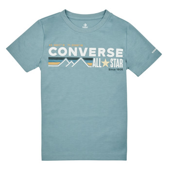 textil Niño Camisetas manga corta Converse WORDMARKCHESTSTRIPE Azul