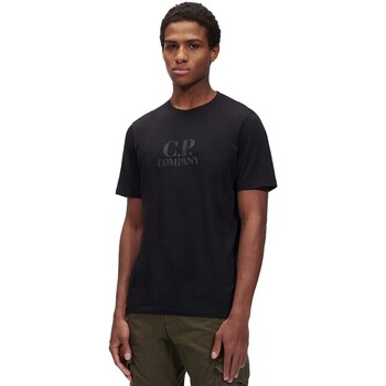 textil Hombre Camisetas manga corta C.p. Company - Camiseta 30/1 Logo Negro
