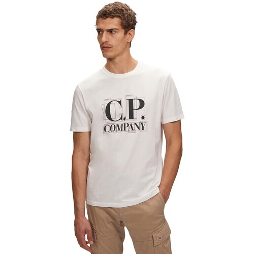 textil Hombre Camisetas manga corta C.p. Company - Camiseta 30/1 Graphic Logo Blanco
