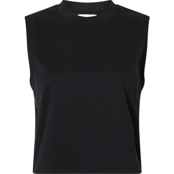 textil Mujer Camisetas manga corta Calvin Klein Jeans CAMISETA LOGO TAPE MILANO  MUJER Negro