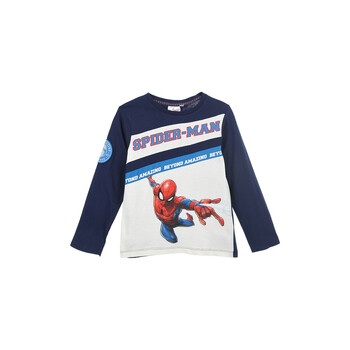 textil Niño Camisetas manga larga TEAM HEROES  T SHIRT SPIDERMAN Marino / Blanco