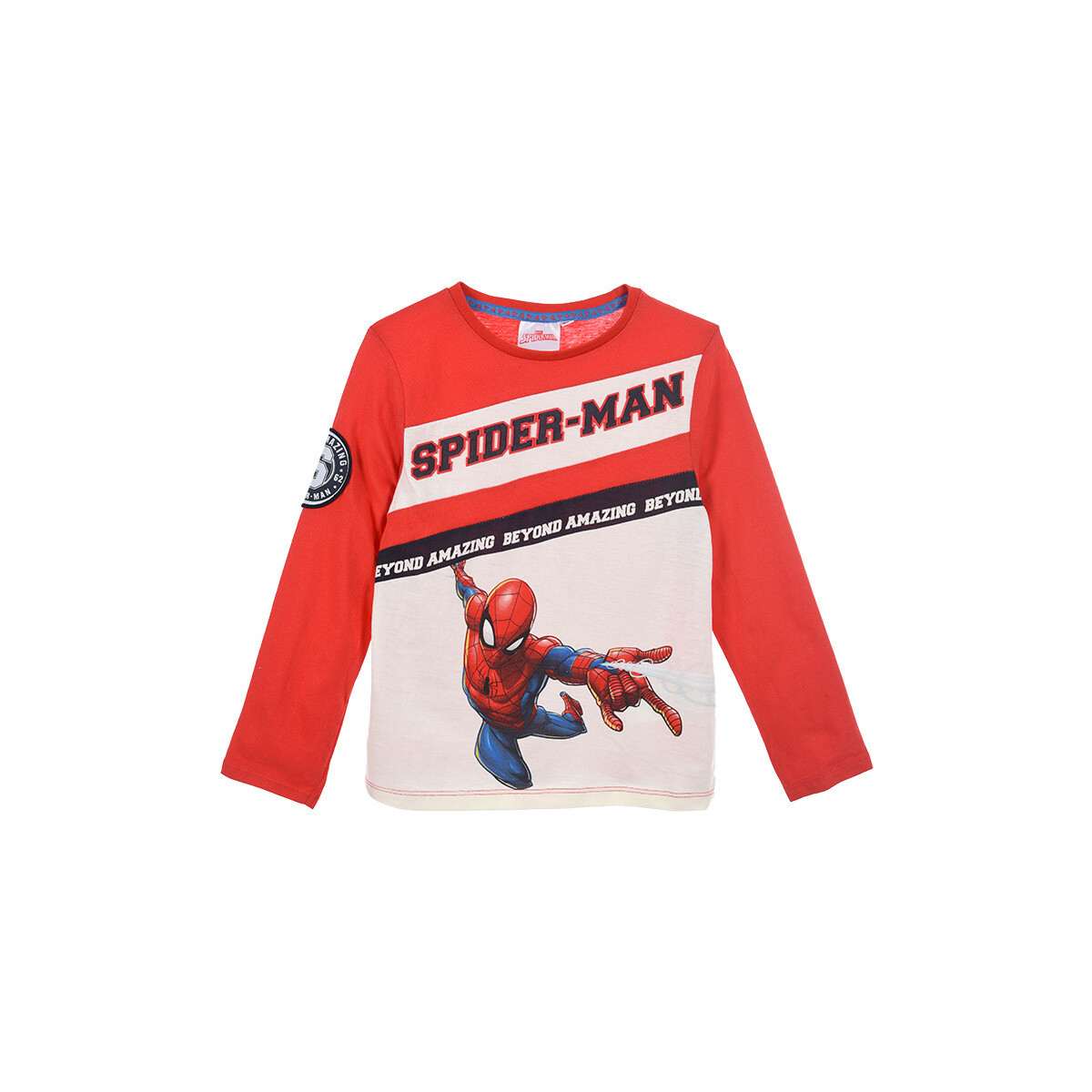 textil Niño Camisetas manga larga TEAM HEROES  T SHIRT SPIDERMAN Rojo / Blanco