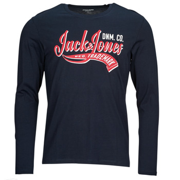 textil Hombre Camisetas manga larga Jack & Jones JJELOGO TEE LS O-NECK 2 COL AW23 SN Marino