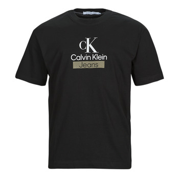 textil Hombre Camisetas manga corta Calvin Klein Jeans STACKED ARCHIVAL TEE Negro