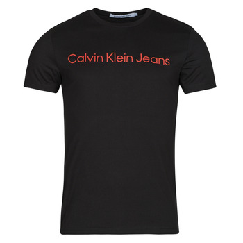 textil Hombre Camisetas manga corta Calvin Klein Jeans CORE INSTITUTIONAL LOGO SLIM TEE Negro / Rojo