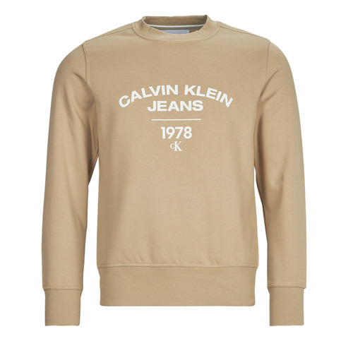 textil Hombre Sudaderas Calvin Klein Jeans VARSITY CURVE CREW NECK Beige