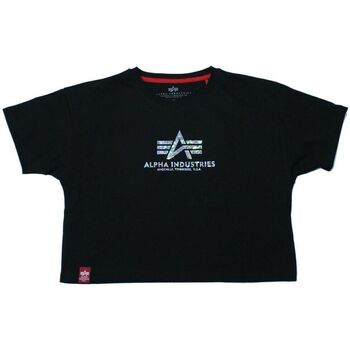 textil Mujer Camisetas manga corta Alpha T-shirt femme  Basic COS Hol. Print Negro
