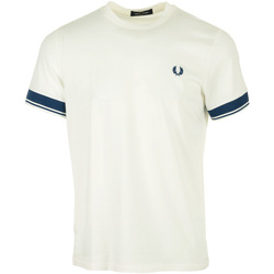 textil Hombre Camisetas manga corta Fred Perry Contrast Cuff T-Shirt Blanco