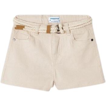textil Niña Shorts / Bermudas Mayoral Short sarga basico Beige