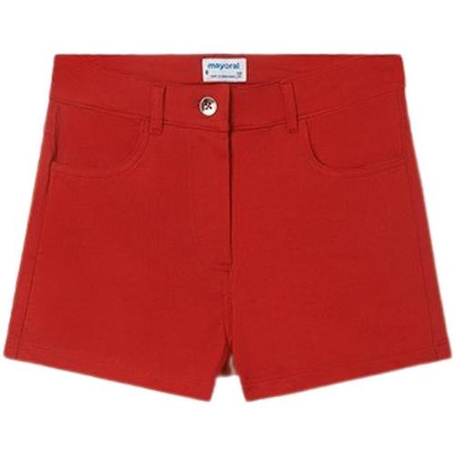 textil Niña Shorts / Bermudas Mayoral Pantalon corto felpa 5b Rojo