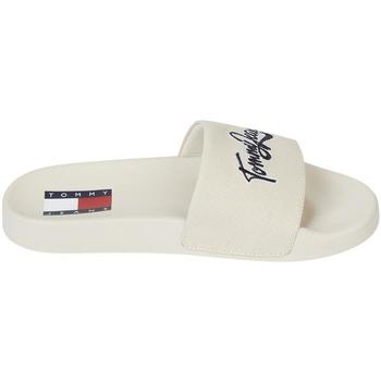 Zapatos Mujer Chanclas Tommy Hilfiger TOMMY JEANS GRAPHIC POOL SLIDE Blanco