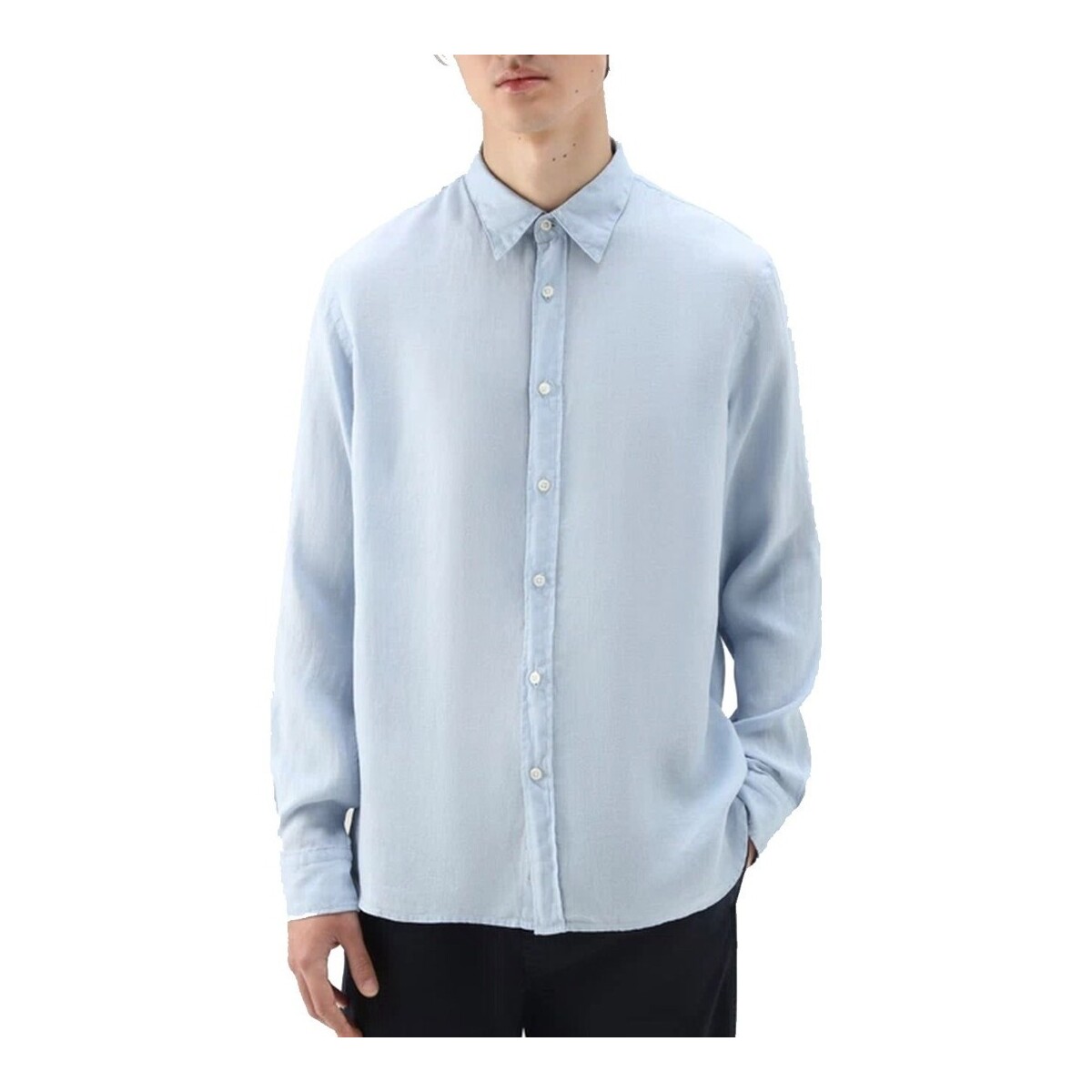 textil Hombre Camisas manga larga Woolrich WOSI0113MR Azul