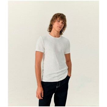 textil Hombre Camisetas manga corta American Vintage Bysapick Tshirt Blanc Blanco