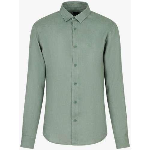 textil Hombre Camisas manga larga EAX 8NZC50ZNCFZ Verde