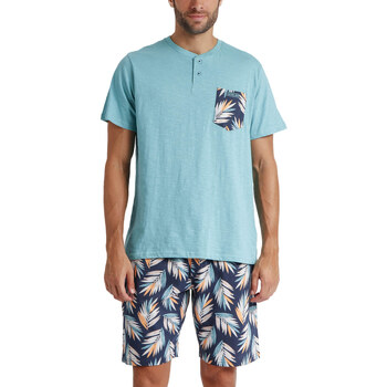 textil Hombre Pijama Admas Pantalones cortos de pijama camiseta Work Antonio Miro Azul