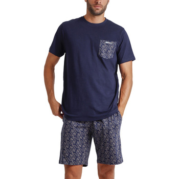 textil Hombre Pijama Admas Pantalones cortos de pijama camiseta Bikely Antonio Miro Azul