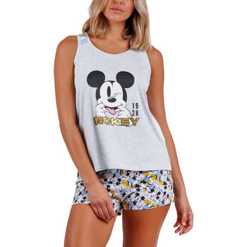 textil Mujer Pijama Admas Pantalones cortos de pijama Camiseta tirantes Mickey Summer Gris