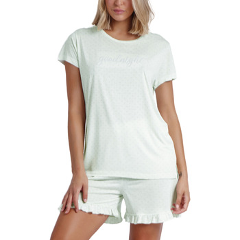 textil Mujer Pijama Admas Pantalones cortos de pijama camiseta Good Night Verde