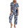 textil Mujer Pijama Admas Pijama loungewear pantalón palazzo top Navy Flowers Azul