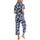 textil Mujer Pijama Admas Pijama loungewear pantalón palazzo top Navy Flowers Azul