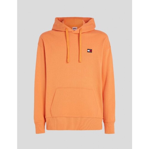 textil Hombre Sudaderas Tommy Jeans SUDADERA  RELAXED SMALL BADGE HOODIE ORANGE Naranja