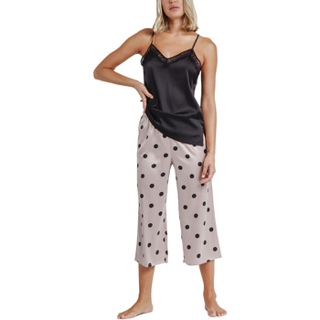 textil Mujer Pijama Admas Pijama loungewear pantalón palazzo camisola Elegant Dots Negro