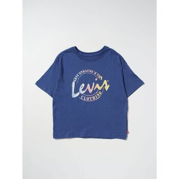 textil Niña Tops y Camisetas Levi's 4EH190 MEET ANG GREET SCRIPT-U69 TRUE NAVY Azul